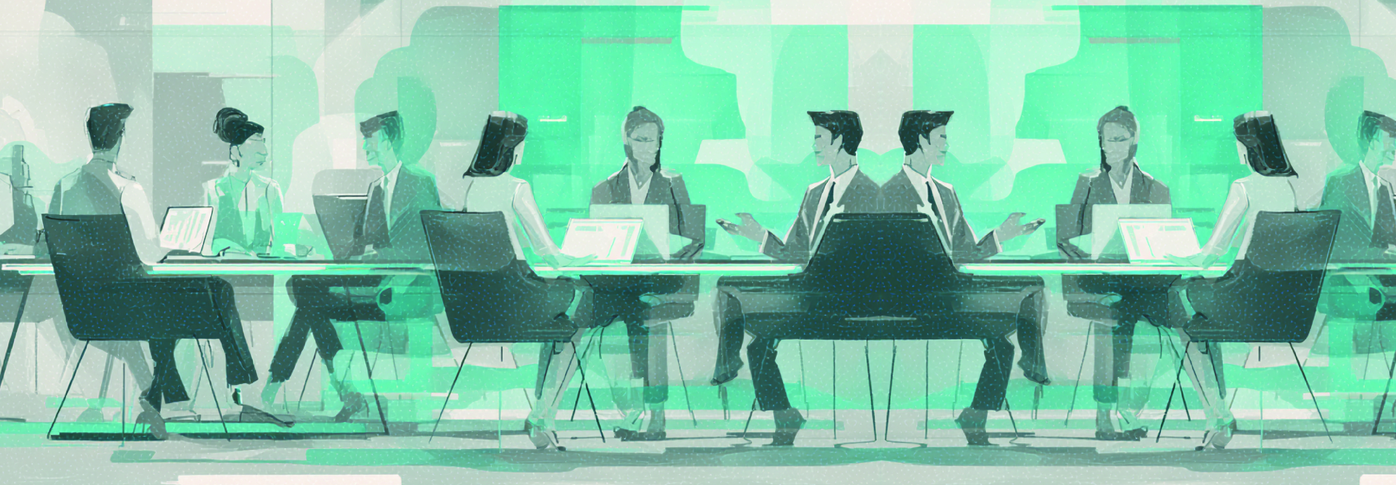 Business meeting with decision intelligence